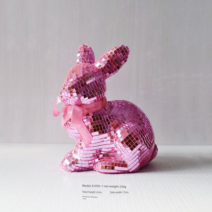 Short Velvet Moss Living Room Small Ornaments Easter Bunny