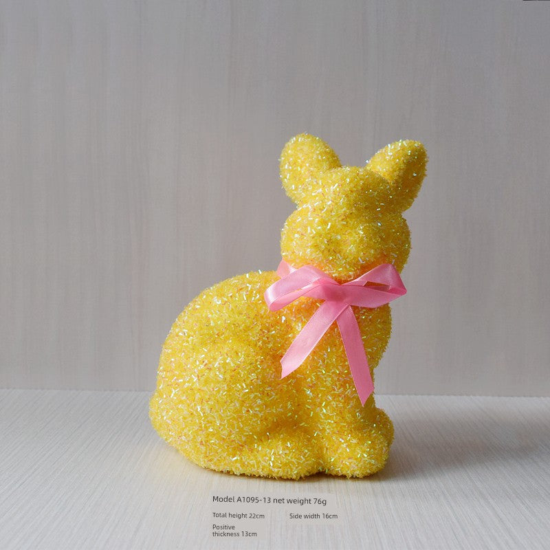 Short Velvet Moss Living Room Small Ornaments Easter Bunny