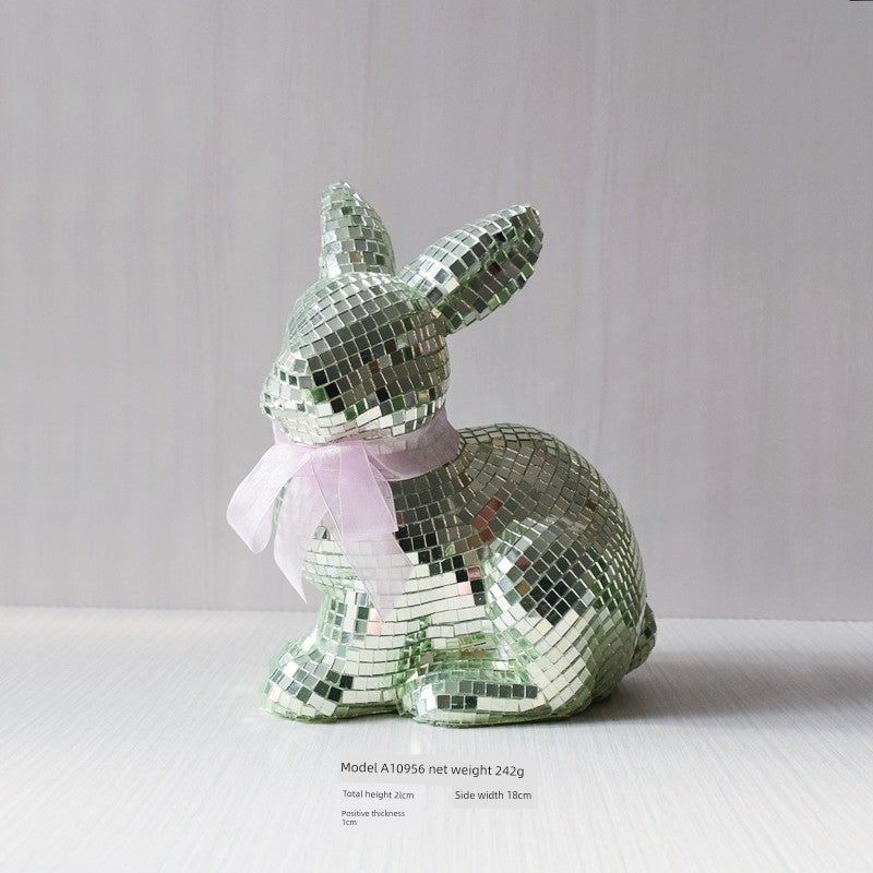 Short Velvet Moss Living Room Small Ornaments Easter Bunny