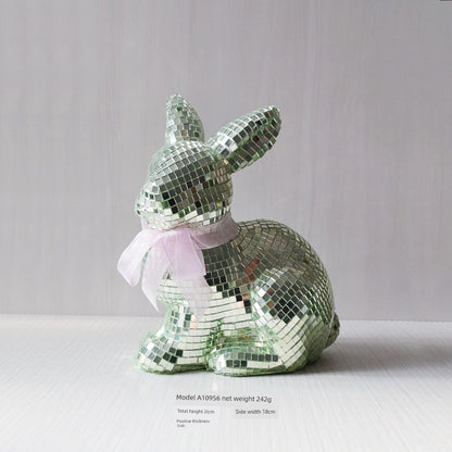 Short Velvet Moss Living Room Small Ornaments Easter Bunny