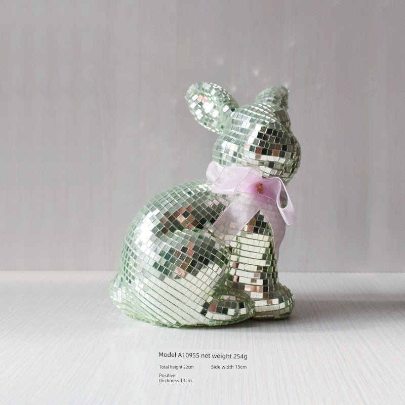 Short Velvet Moss Living Room Small Ornaments Easter Bunny