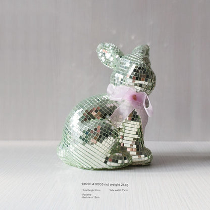Short Velvet Moss Living Room Small Ornaments Easter Bunny