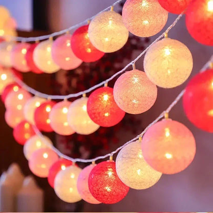 3M 20 LED Cotton Garland Balls Lights String
