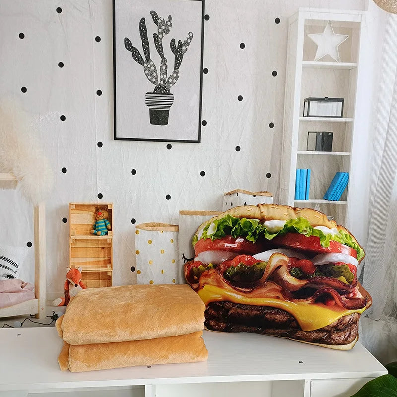 Life like Plush Hamburger Pillow