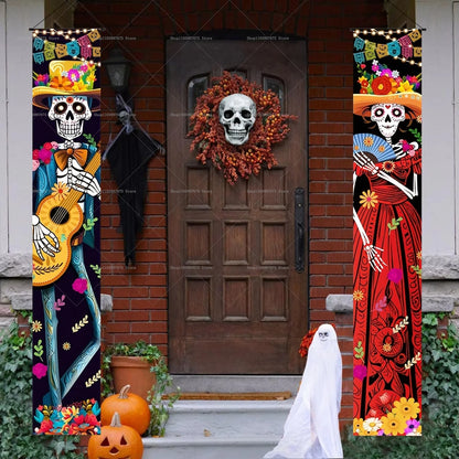 Dia De Los Muertos Porch Sign Banners Mexico Day of The Dead