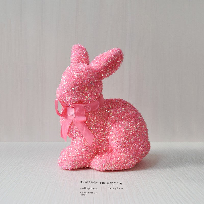 Short Velvet Moss Living Room Small Ornaments Easter Bunny
