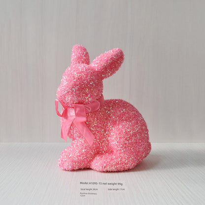 Short Velvet Moss Living Room Small Ornaments Easter Bunny