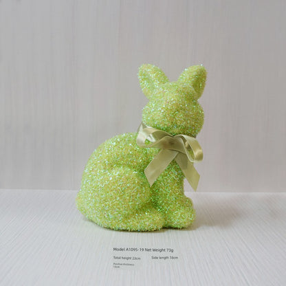 Short Velvet Moss Living Room Small Ornaments Easter Bunny