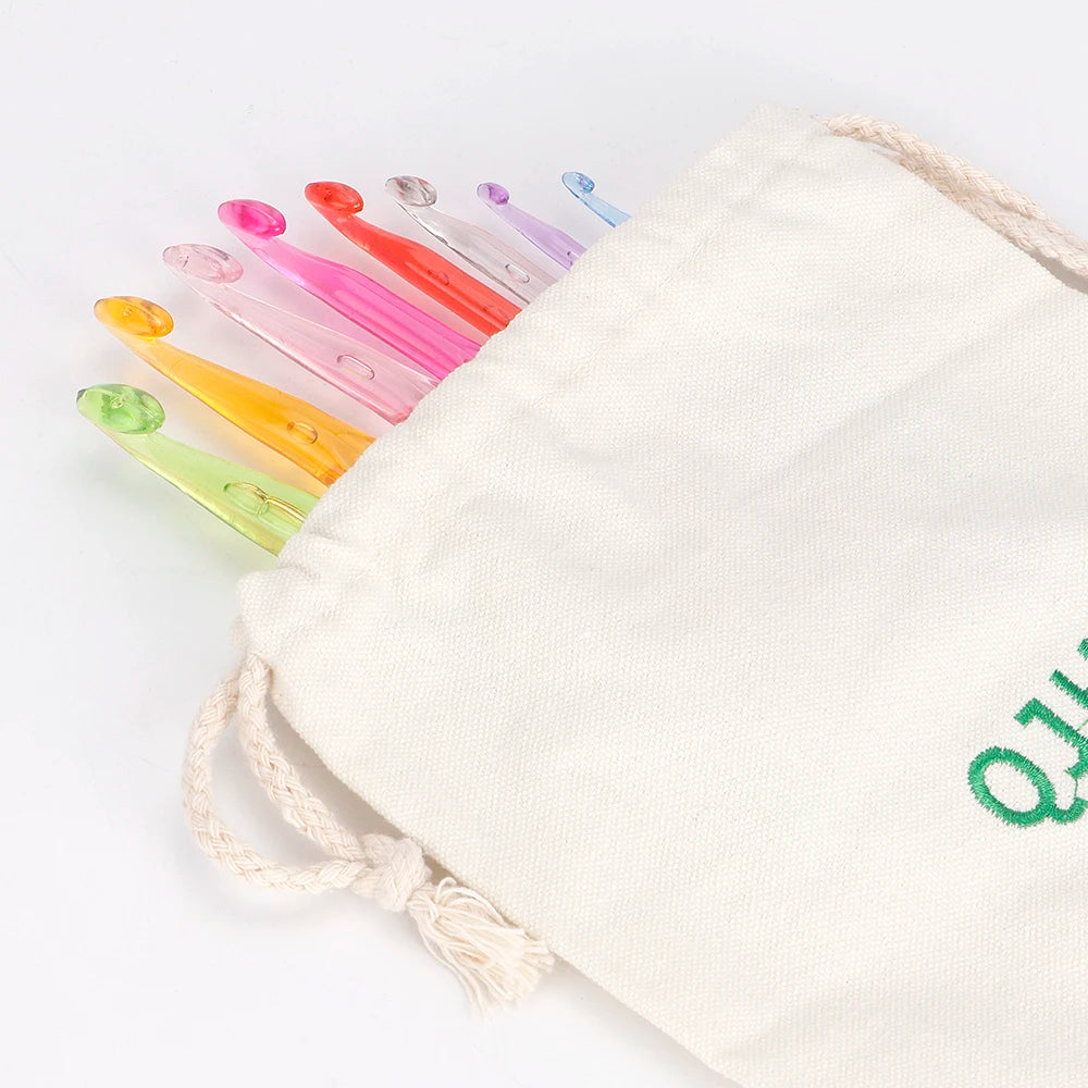 9 Sizes Crochet Hooks Kit with 1 Storage Bag, Ergonomic Crochet Hooks with Case for Arthritic Hands, Extra Long Crochet Needles