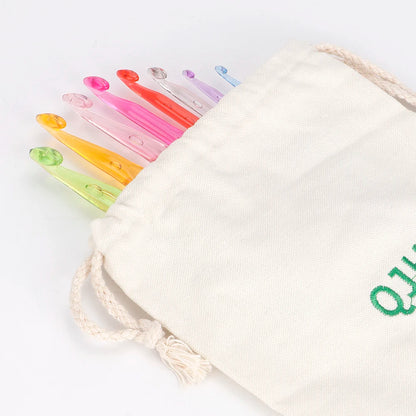 9 Sizes Crochet Hooks Kit with 1 Storage Bag, Ergonomic Crochet Hooks with Case for Arthritic Hands, Extra Long Crochet Needles