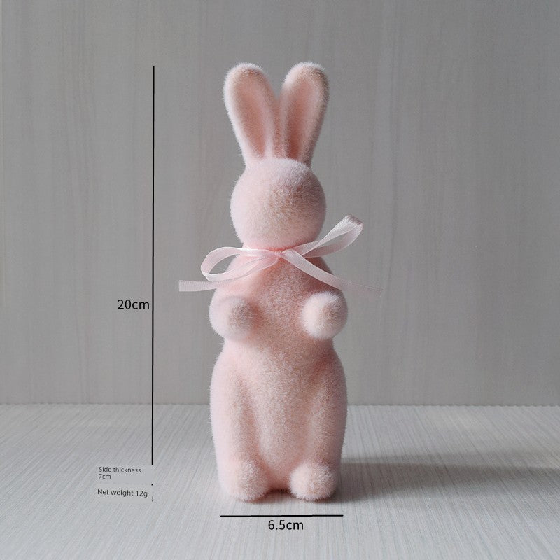 Short Velvet Moss Living Room Small Ornaments Easter Bunny