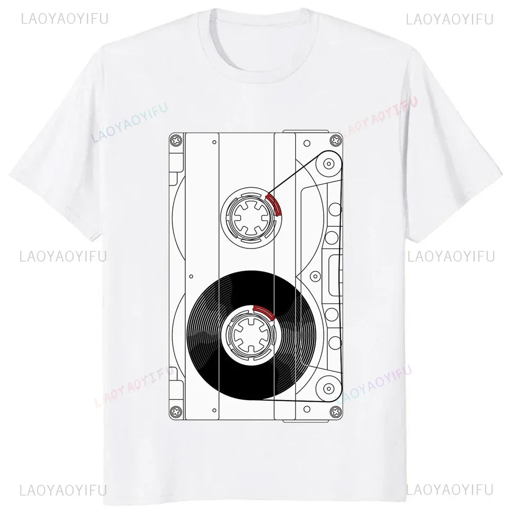 Vintage Cassette Tape Pencil Printed T-Shirt
