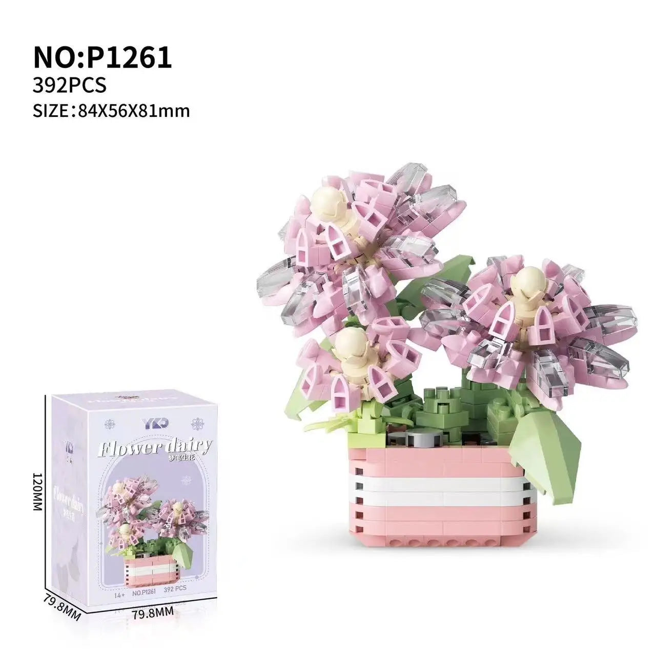 Puzzle Decompressing Building Blocks Toys, Block Toys Decorative Potted Plants,Party Favors,Assembling Blocks DIY Creative Decor