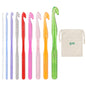 9 Sizes Crochet Hooks Kit with 1 Storage Bag, Ergonomic Crochet Hooks with Case for Arthritic Hands, Extra Long Crochet Needles