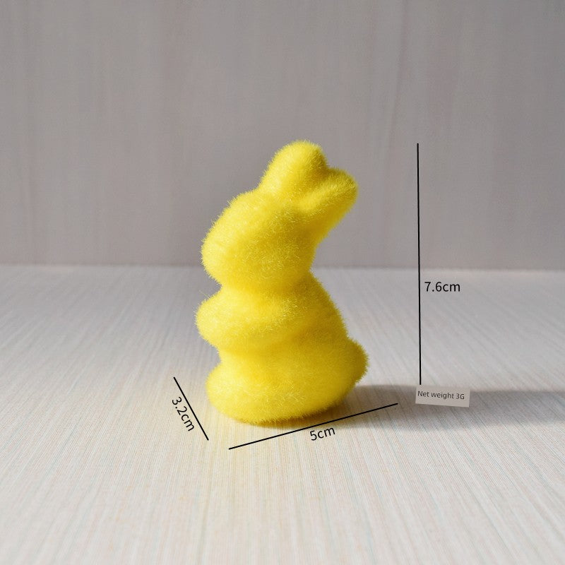 Short Velvet Moss Living Room Small Ornaments Easter Bunny