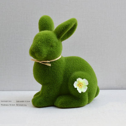 Short Velvet Moss Living Room Small Ornaments Easter Bunny