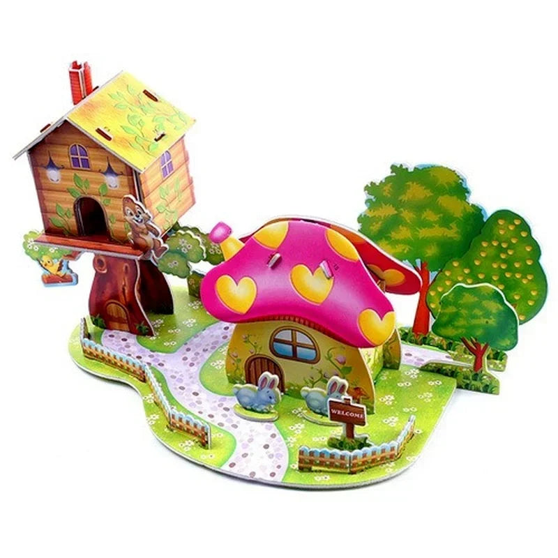 Custom Puzzle Photo Cartoon Castle Princess House 3d Puzzle Jigsaw Learning Educational Toys For Children Personalized Gift Toys