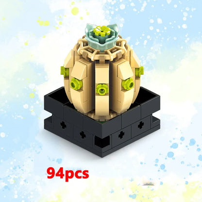 Potted Building Blocks Simulate Succulent Flower Bouquets, Creative Puzzle Block Toys, Eternal Flowers, Home Decoration Kid Gift