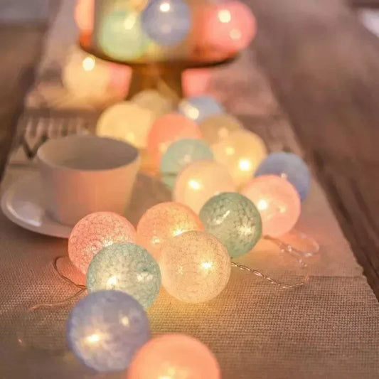 3M 20 LED Cotton Garland Balls Lights String