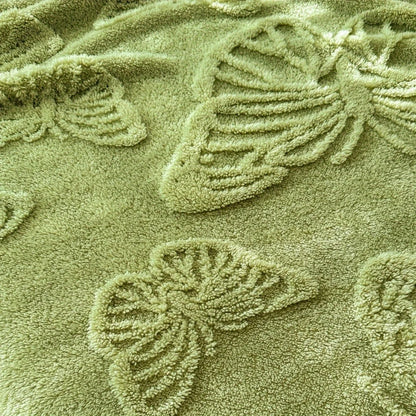 1pc Minimalist Butterfly Jacquard Faux Long Plush Lamb Wool Blanket, Soft And Warm, Can Be Used As Bedspread Or Shawl