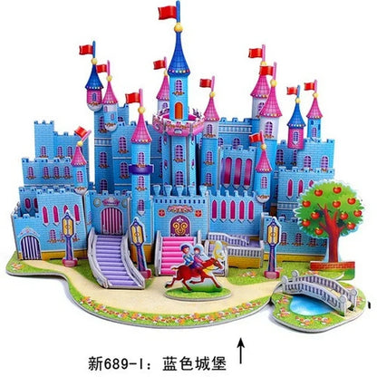 Custom Puzzle Photo Cartoon Castle Princess House 3d Puzzle Jigsaw Learning Educational Toys For Children Personalized Gift Toys