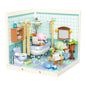 Super town store puzzle building block assembly toy model DIY cottage house model playing house girl
