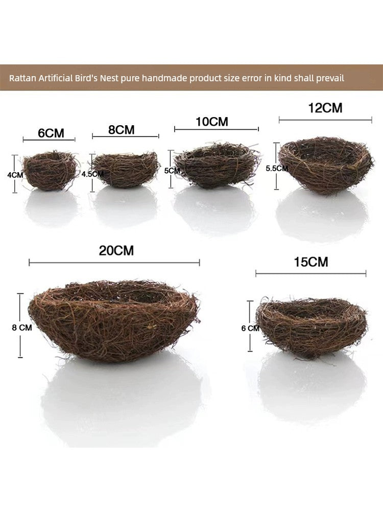 Bird Nest Rattan Artificial Easter Props Bird Nest