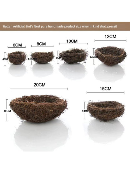 Bird Nest Rattan Artificial Easter Props Bird Nest