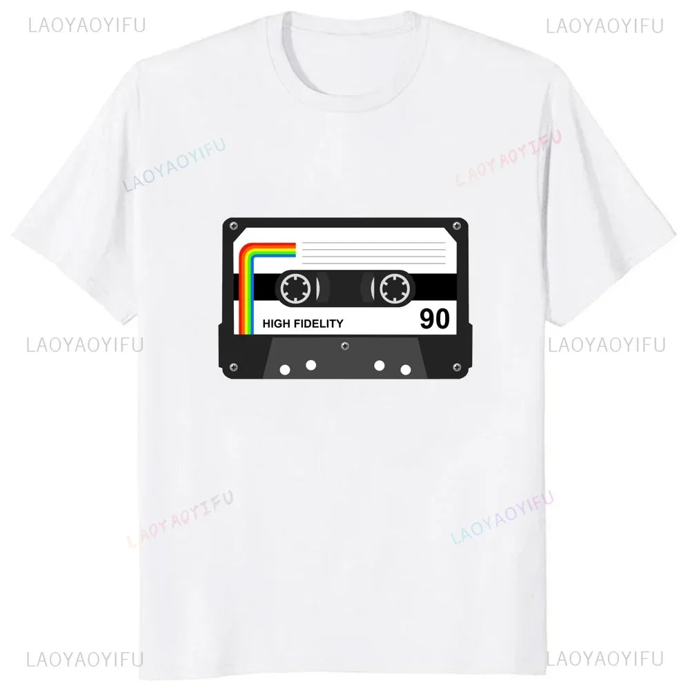 Vintage Cassette Tape Pencil Printed T-Shirt