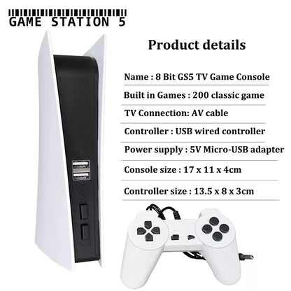 GS5 Game Station 5 Video Game Console With 200 Classic Games