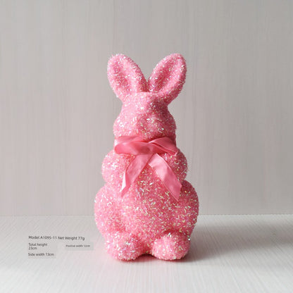 Short Velvet Moss Living Room Small Ornaments Easter Bunny