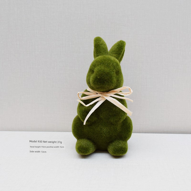 Short Velvet Moss Living Room Small Ornaments Easter Bunny