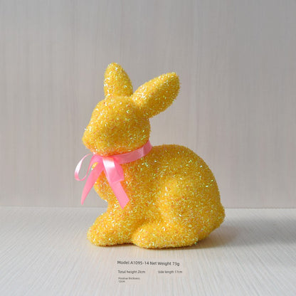 Short Velvet Moss Living Room Small Ornaments Easter Bunny