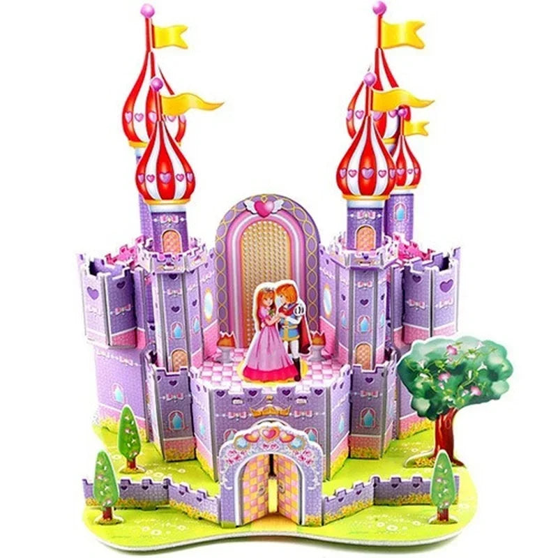Custom Puzzle Photo Cartoon Castle Princess House 3d Puzzle Jigsaw Learning Educational Toys For Children Personalized Gift Toys