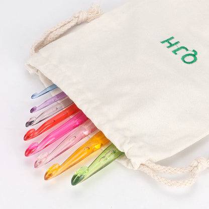 9 Sizes Crochet Hooks Kit with 1 Storage Bag, Ergonomic Crochet Hooks with Case for Arthritic Hands, Extra Long Crochet Needles