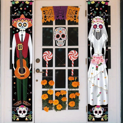 Dia De Los Muertos Porch Sign Banners Mexico Day of The Dead