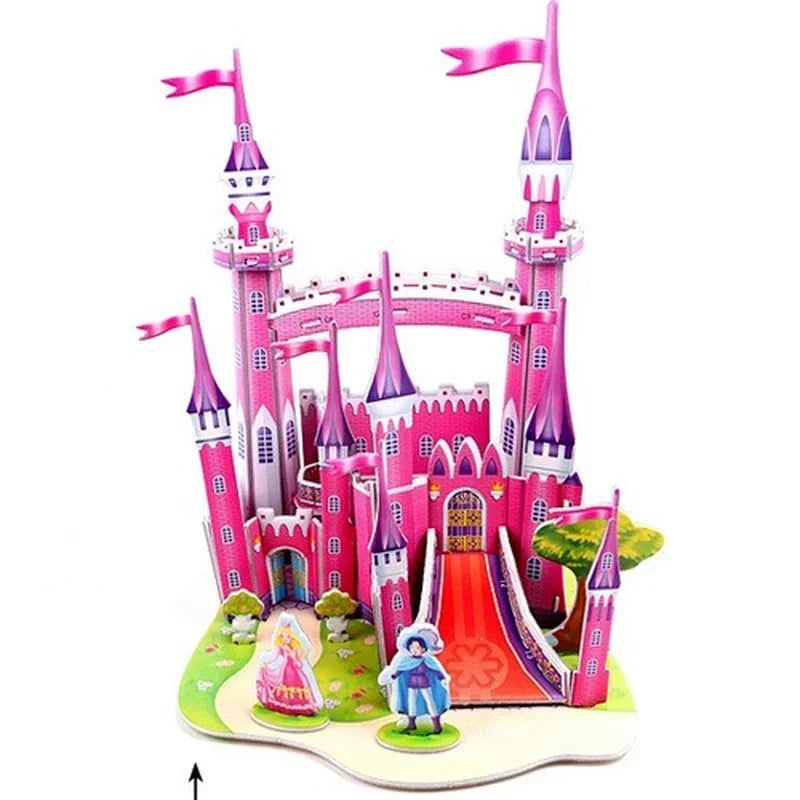 Custom Puzzle Photo Cartoon Castle Princess House 3d Puzzle Jigsaw Learning Educational Toys For Children Personalized Gift Toys