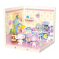 Super town store puzzle building block assembly toy model DIY cottage house model playing house girl