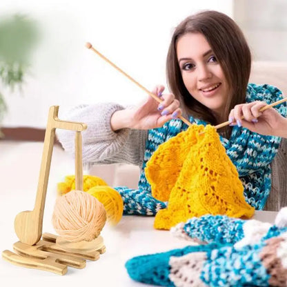 Yarn Holder Spinner Magnet Crochet Yarn Holder Smooth Rotation Wooden Yarn Spinner Stand Yarn Holder For Knitting And Crocheting