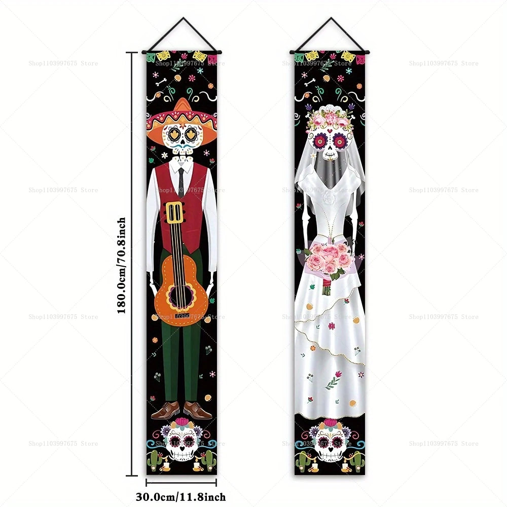 Dia De Los Muertos Porch Sign Banners Mexico Day of The Dead