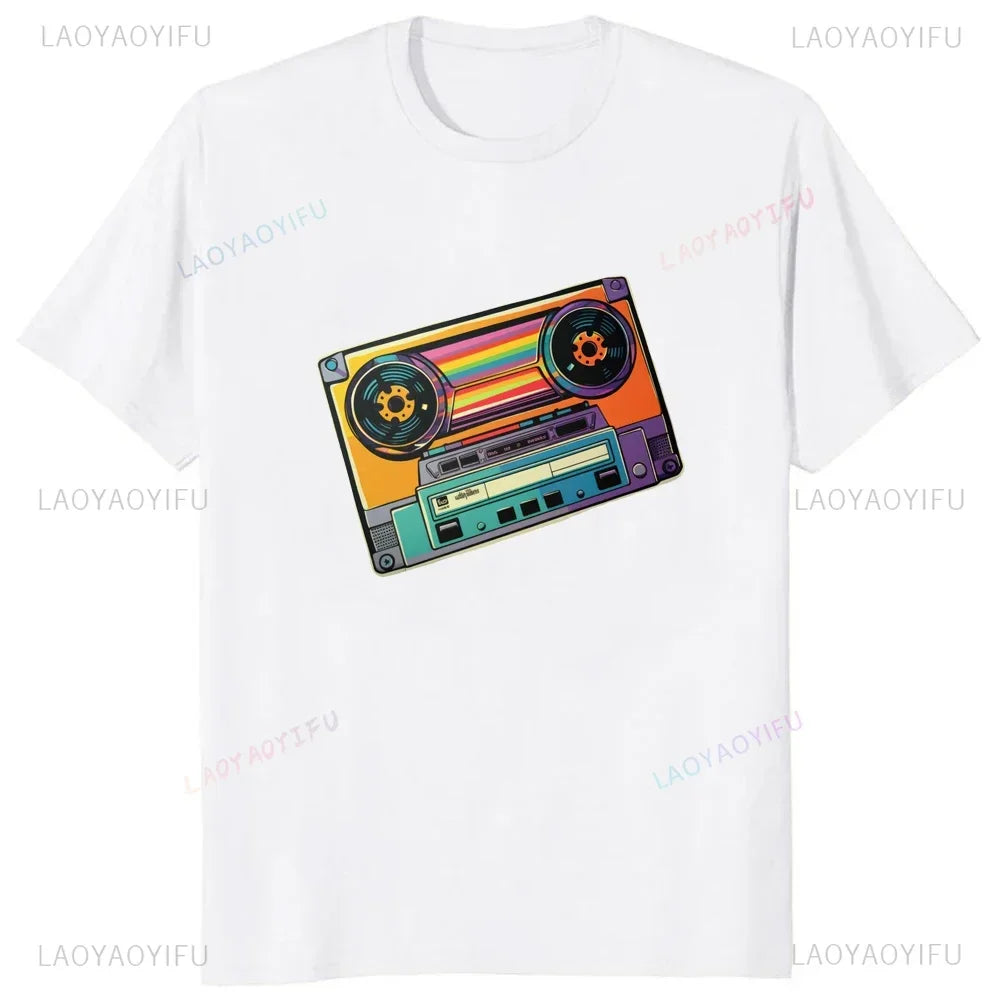 Vintage Cassette Tape Pencil Printed T-Shirt