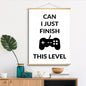 Soild Wood Scroll Hanging Canvas Posters Picture for Boys Room Canvas Wall Art Bedroom Gaming Room Posters Teen Room Decoration