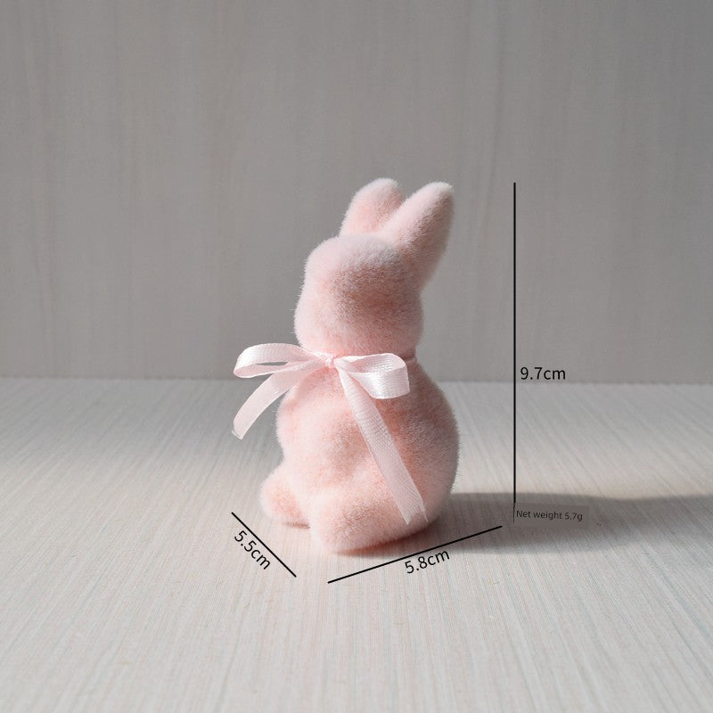 Short Velvet Moss Living Room Small Ornaments Easter Bunny