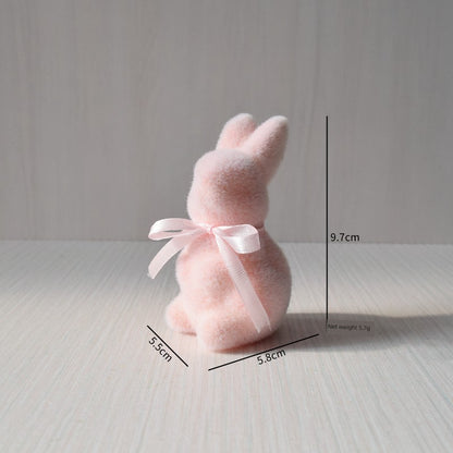 Short Velvet Moss Living Room Small Ornaments Easter Bunny