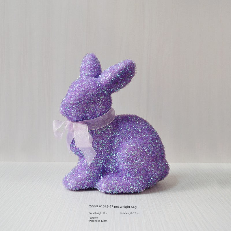 Short Velvet Moss Living Room Small Ornaments Easter Bunny