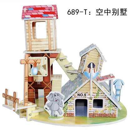 Custom Puzzle Photo Cartoon Castle Princess House 3d Puzzle Jigsaw Learning Educational Toys For Children Personalized Gift Toys