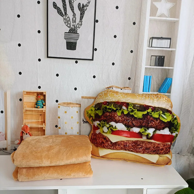 Life like Plush Hamburger Pillow