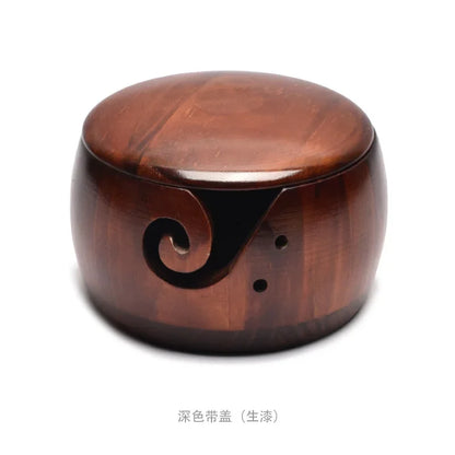 Wooden Yarn Knitting Bowl Large Crochet Yarn Storage Holder Handmade Crocheting Accessories and Supplies Organizer