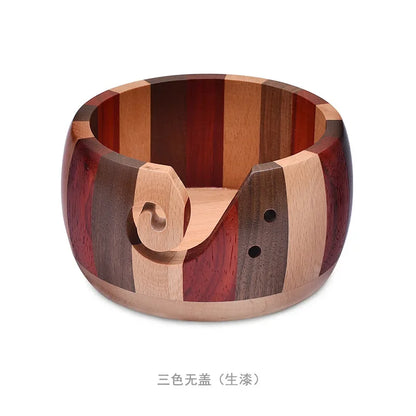Wooden Yarn Knitting Bowl Large Crochet Yarn Storage Holder Handmade Crocheting Accessories and Supplies Organizer
