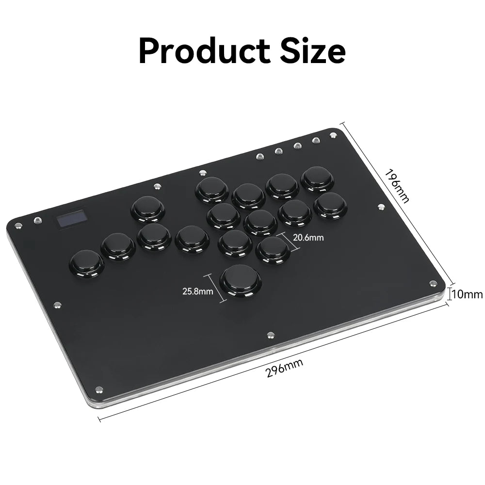 Haute42- COSMOX Hitbox Fighting Gaming Joystick For PC/PS3/PS4/PS5/XBOX Switch Steam Leverless Controller Rims Rim Button Rim